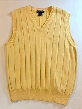Faconnable V-Neck Sweater Vest Mens Size XL Yellow